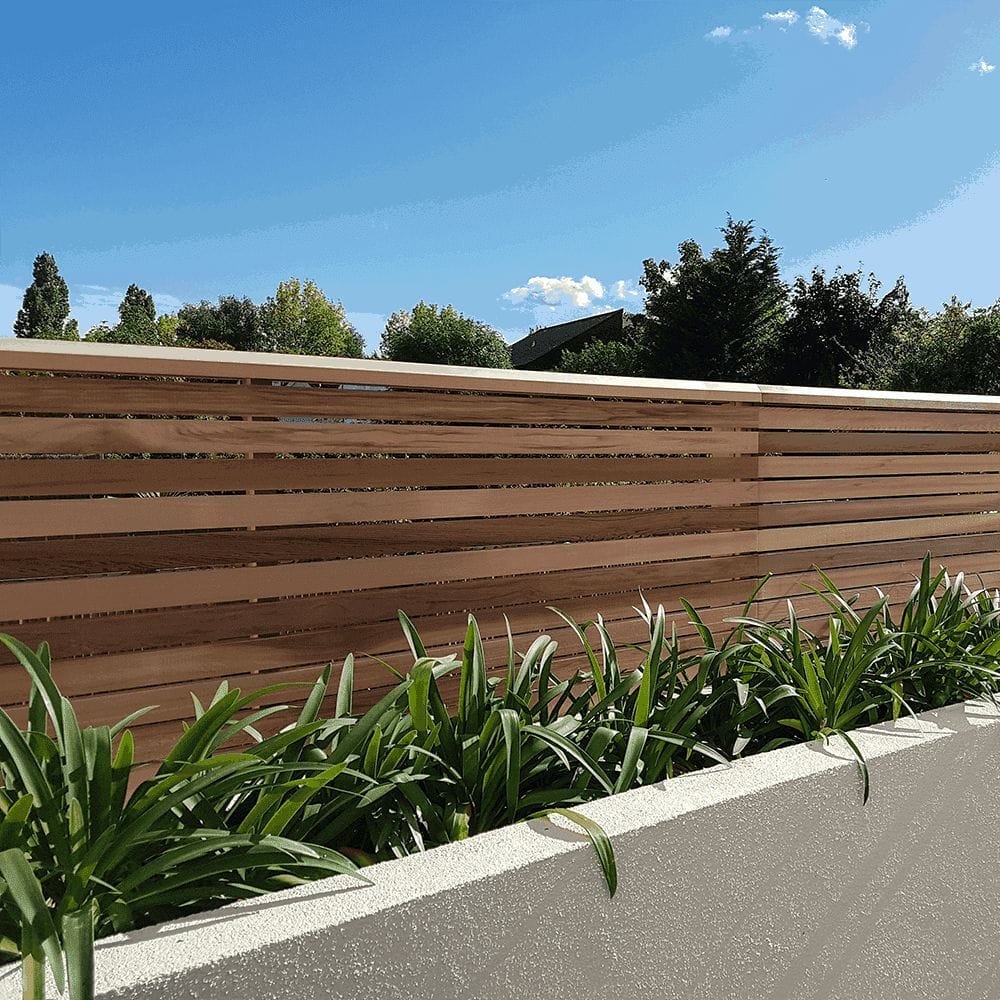 Red Cedar battens used to create a contemporary fence panel