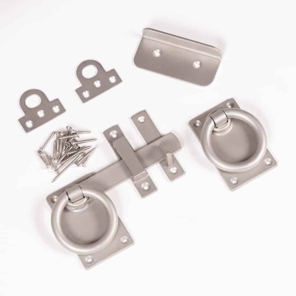 Contemporary Ring Latch Set - Matt Stainless Steel