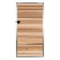 Minimalist Gate - Stainless Steel & Cedar - 90cm Wide