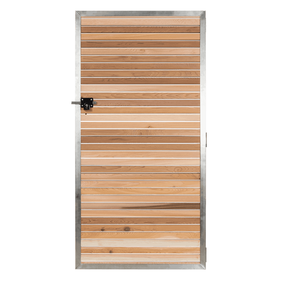 Minimalist Gate - Stainless Steel & Cedar - 90cm Wide