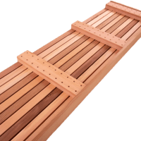 The underneath our garden bench with narrow slats