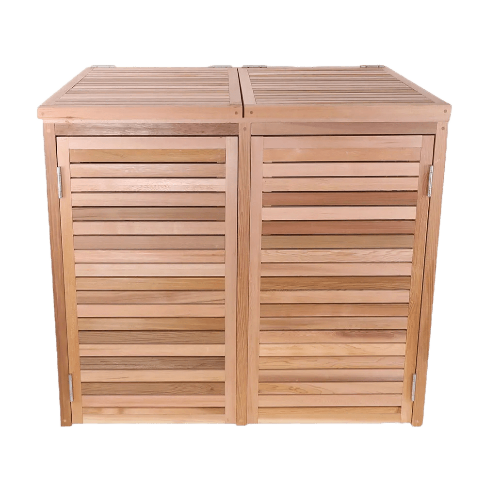 Cedar double wheelie bin store