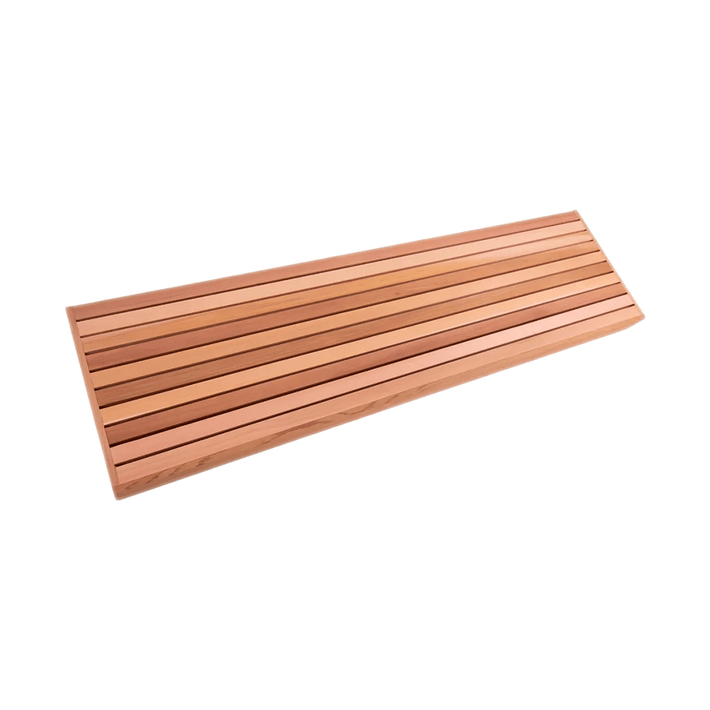 floating seat design with cedar boards