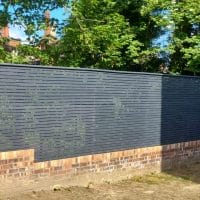 Anthracite grey fencing on a wall