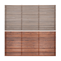 Colourguard slatted fencing panels in driftwood grey and warm teak colour